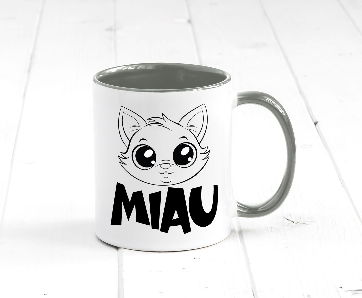 Miau | Katze Geschenkidee Tierliebhaber Humor Tasse