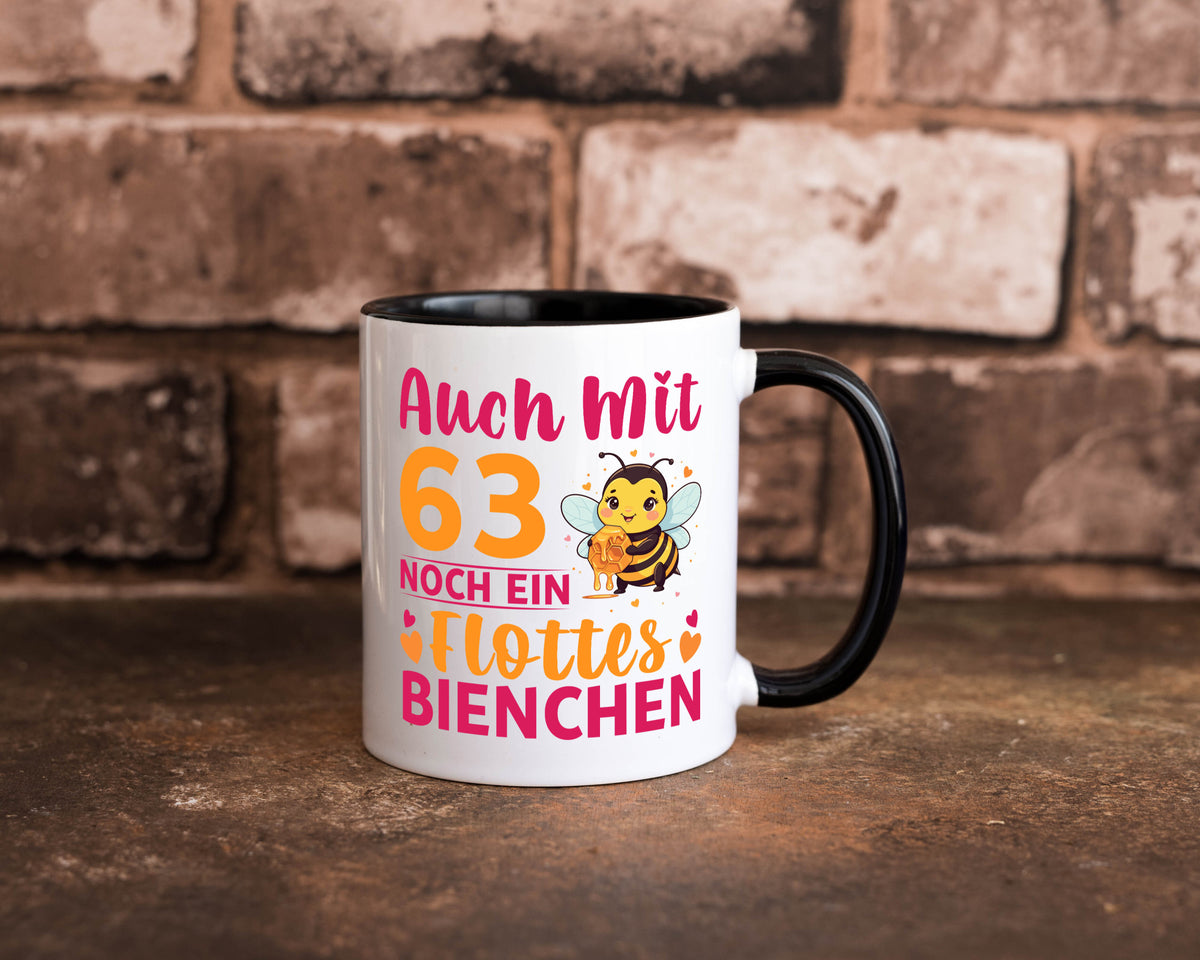 63. Geburtstag | Flottes Bienchen 63 Jahre lustiger Spruch Geschenk Tasse