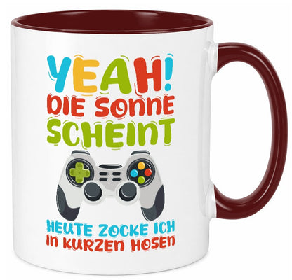 Sommer | in Kurze Hosen Zocken Zocker Gamer lustig Humor Geschenkidee Geschenk Tasse
