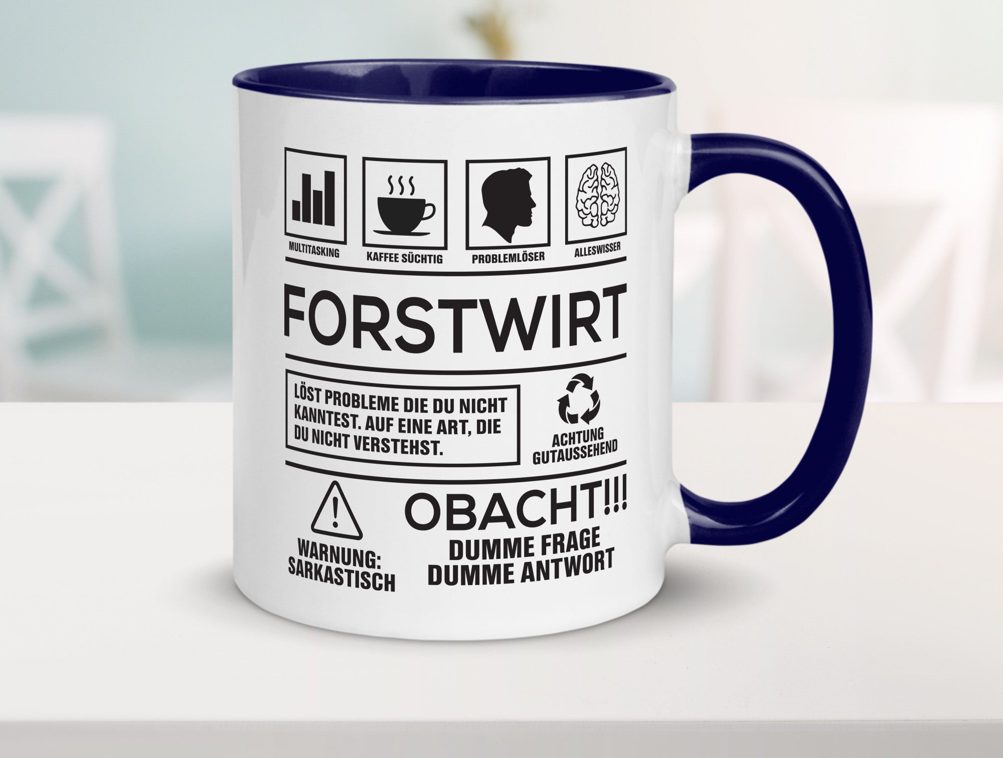 Achtung Probleme Forstwirt | Waldarbeiter lustig Arbeit Kollegen Büro Geschenk