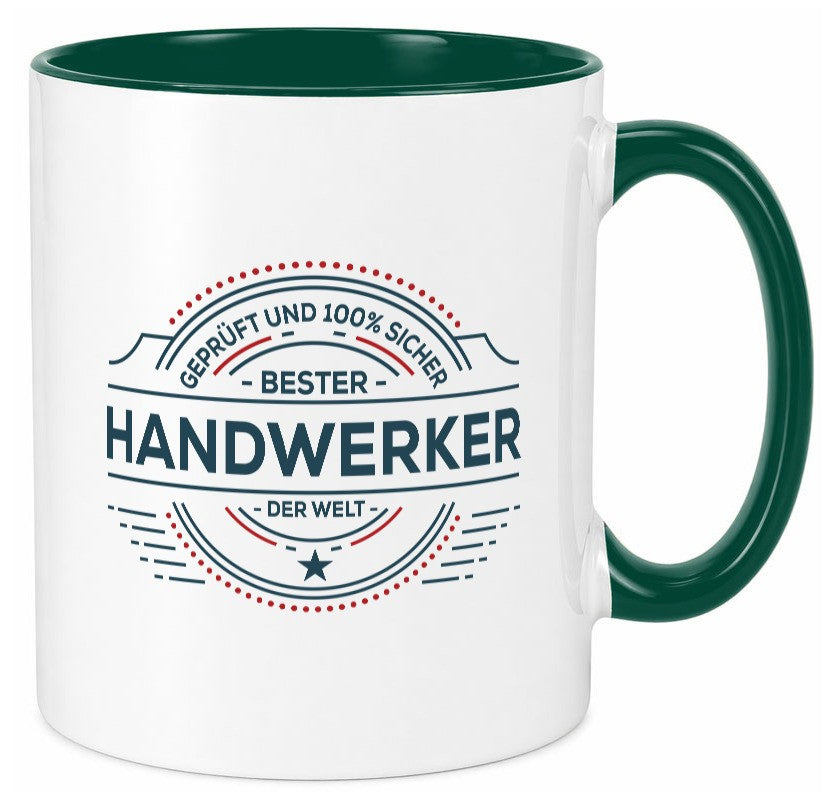 Geprüft und sicher: Handwerker |Handwerk Geschenk Humor Geschenkidee lustiger Tasse