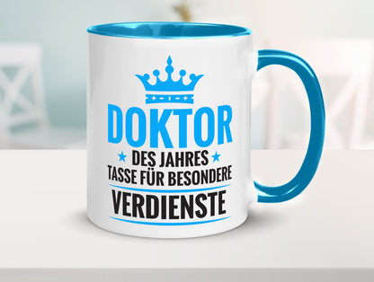Besonderer Verdienst: Doktor | Doktorand Doktortitel Humor Geschenkidee Tasse