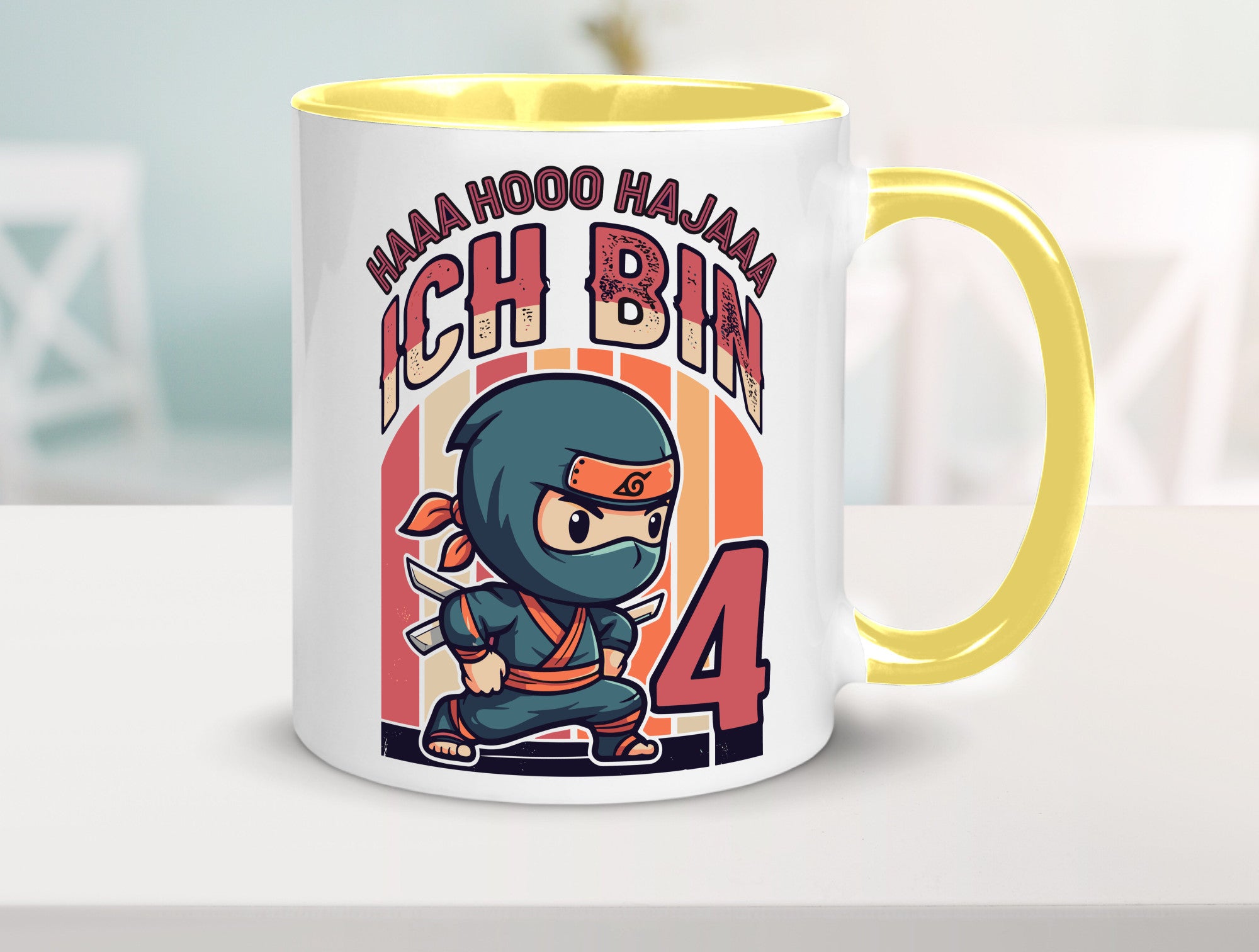4. Geburtstag | Ninja Junge 4 Jahre lustiger Spruch Geschenk Geschenkidee Tasse
