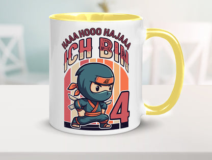 4. Geburtstag | Ninja Junge 4 Jahre lustiger Spruch Geschenk Geschenkidee Tasse
