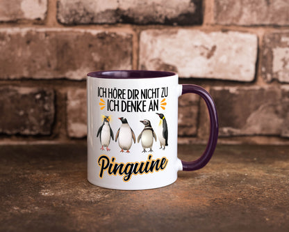 Ich denke an Pinguine Geschenkidee Humor Tasse