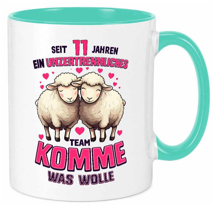 11 Jahre Verheiratet | ein Team Ehepaar v2 Humor Geschenkidee Tasse