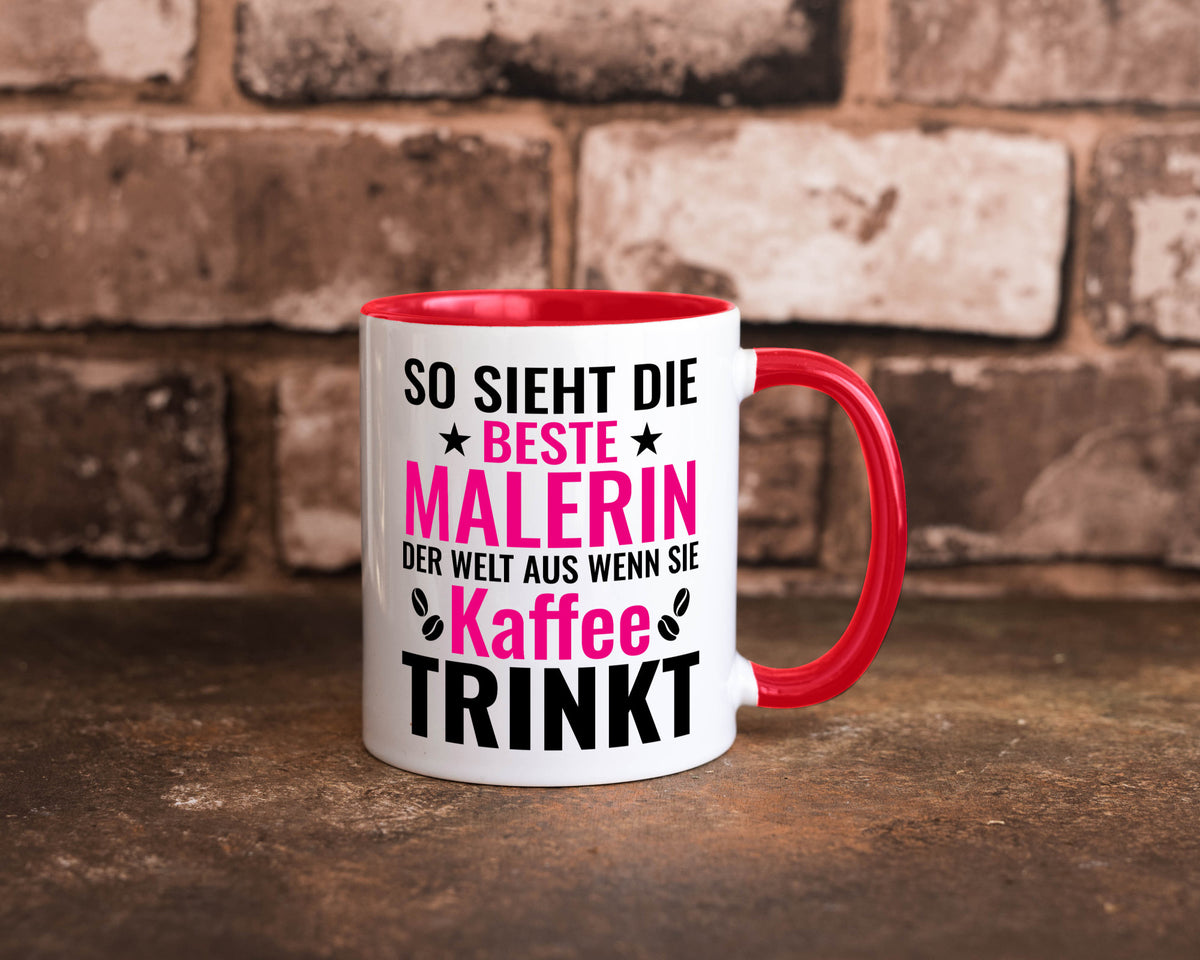 Kaffee trinkt: Malerin | Malerinnen lustiger Spruch Geschenk Humor Geschenkidee Tasse