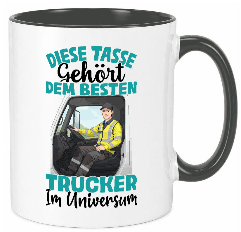 Im Universum: Trucker | LKW Fahrer Beruf Humor Arbeit Kollegen Büro Tasse