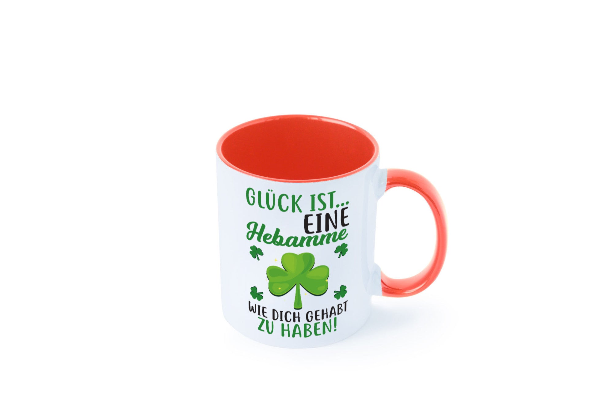 Hebamme Dankeschön | Dankes Tasse Kleeblätter Glück Humor Geschenkidee