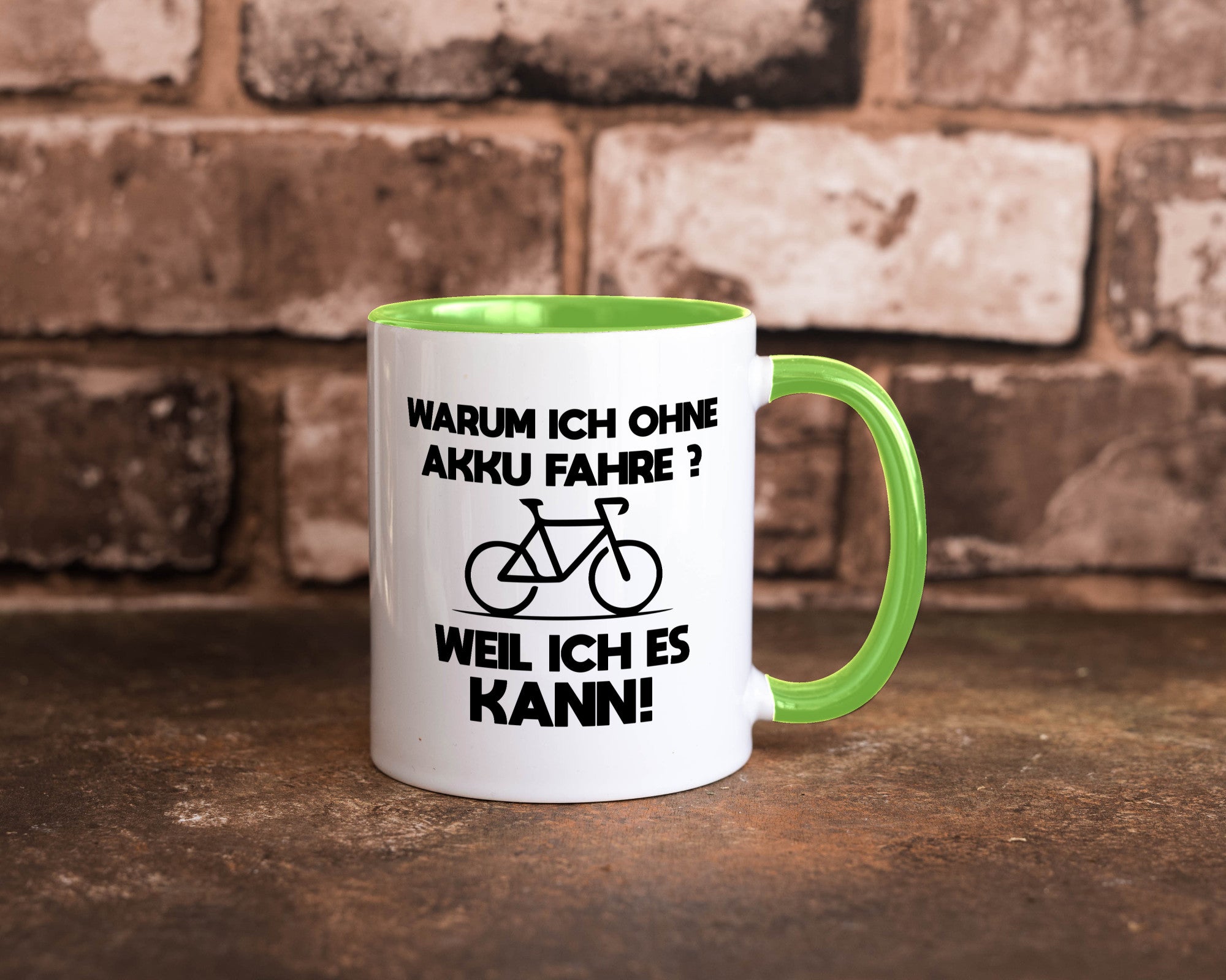 Warum ich ohne Akku fahre weil ichs kann | Radfahren Geschenk Humor