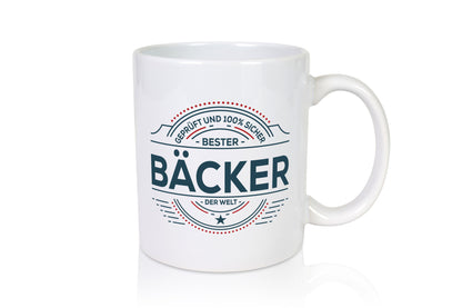 Geprüft und sicher: Bäcker | Bäckerei Backen Konditor Humor Geschenkidee Tasse