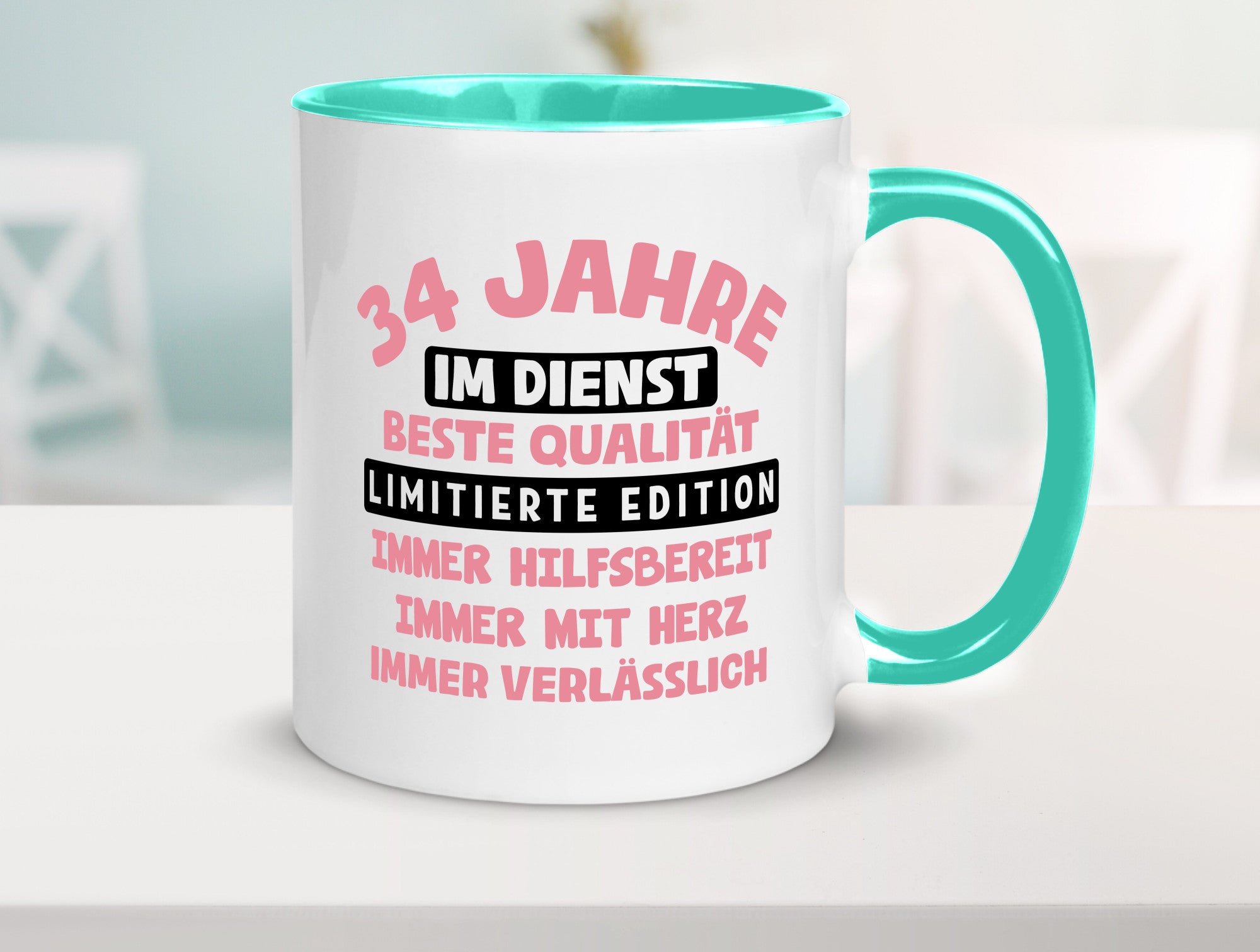 34 Jahre im Dienst | Jubiläum Arbeit v11 Geschenk Kollegen Büro lustiger Spruch