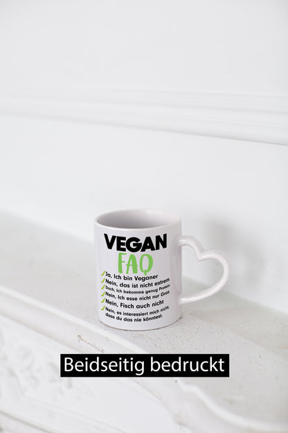 Vegan FAQ | Veganer Lifestyle Ich liebe Humor Geschenkidee Tasse