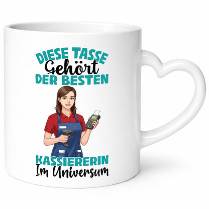 Im Universum: Kassiererin Geschenkidee Humor Tasse