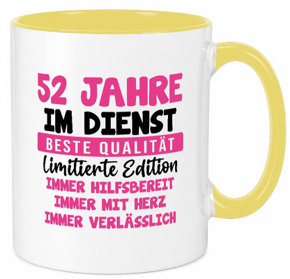 52 Jahre im Dienst | Jubiläum Arbeit v9 Geschenk Kollegen Büro lustiger Spruch Tasse