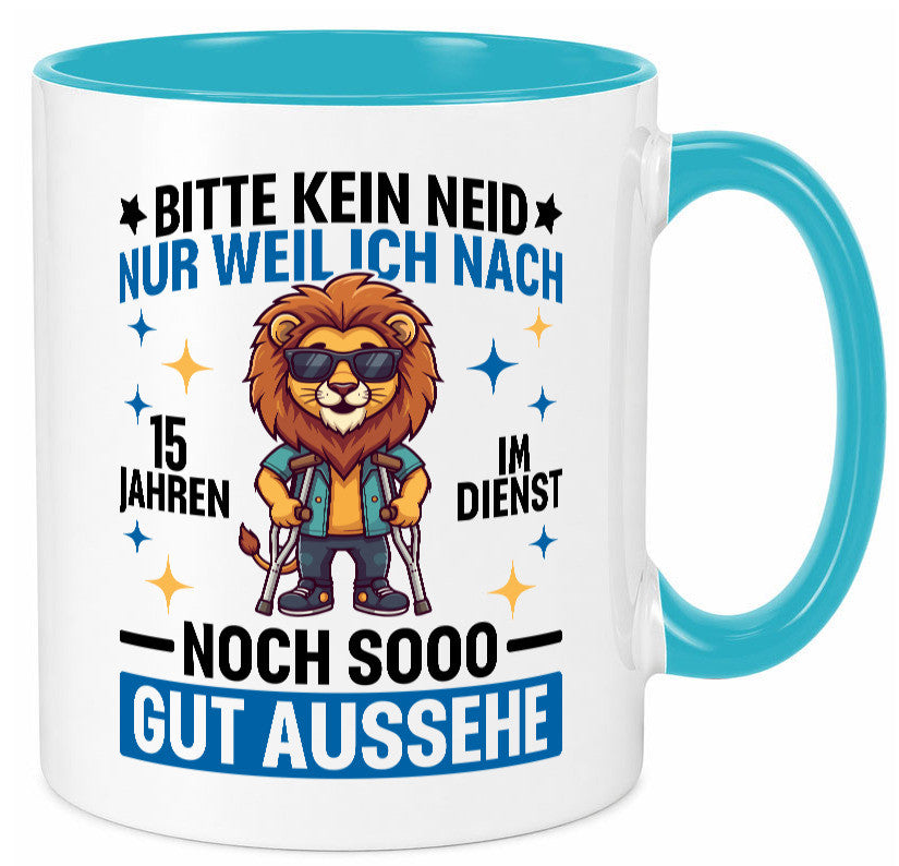 15 Jahre im Dienst | Arbeitsjubiläum Arbeit lustig Kollegen Büro Geschenk Tasse