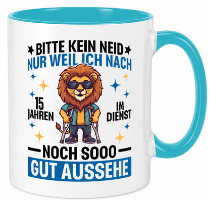 15 Jahre im Dienst | Arbeitsjubiläum Arbeit lustig Kollegen Büro Geschenk Tasse