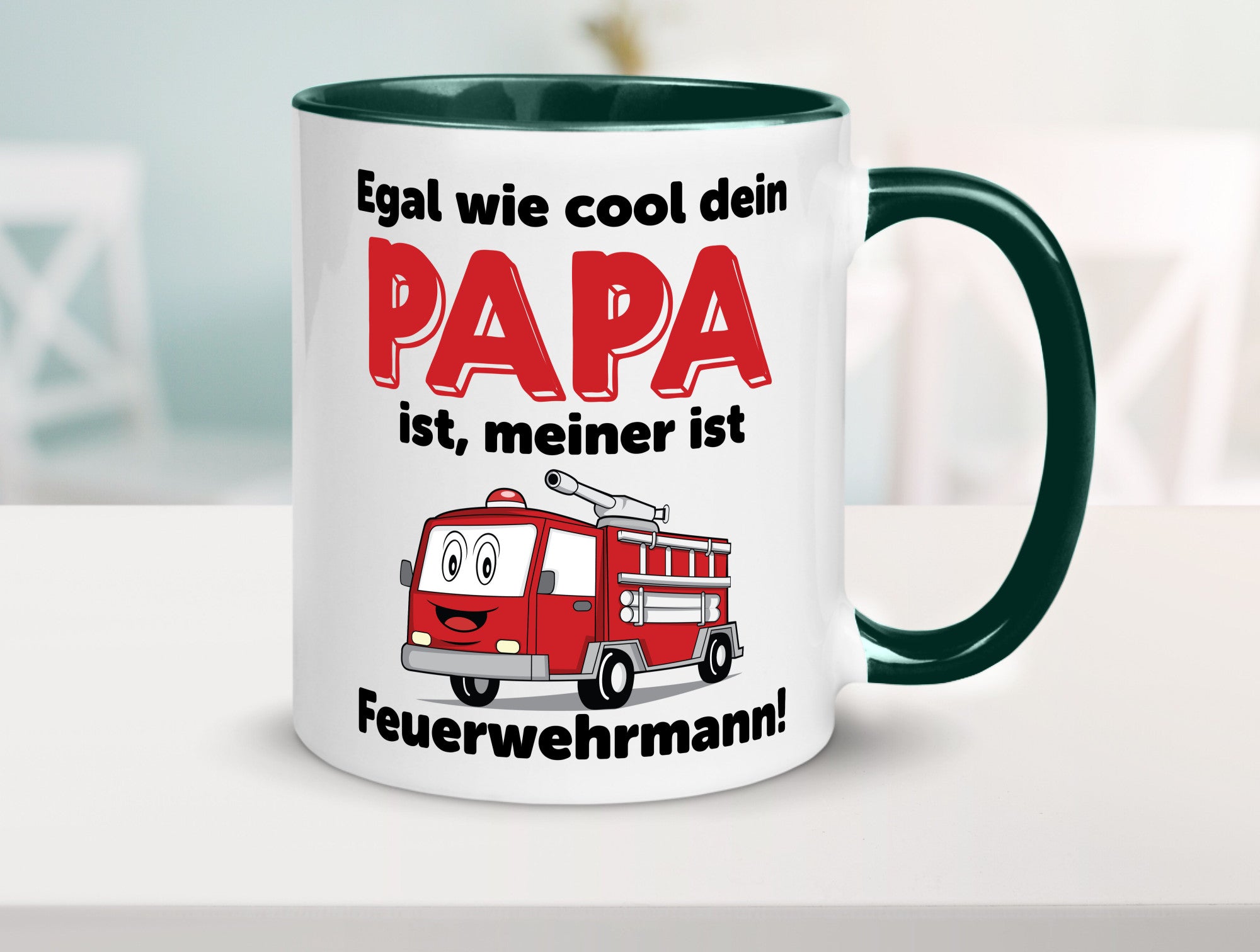 Cooler Papa | Feuerwehrmann Bester der Welt Humor Geschenkidee Tasse