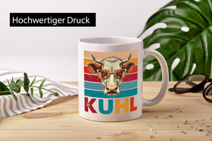 Kuhl | Kuh mit Sonnenbrille Coole v2 lustig Humor Geschenkidee Geschenk Tasse