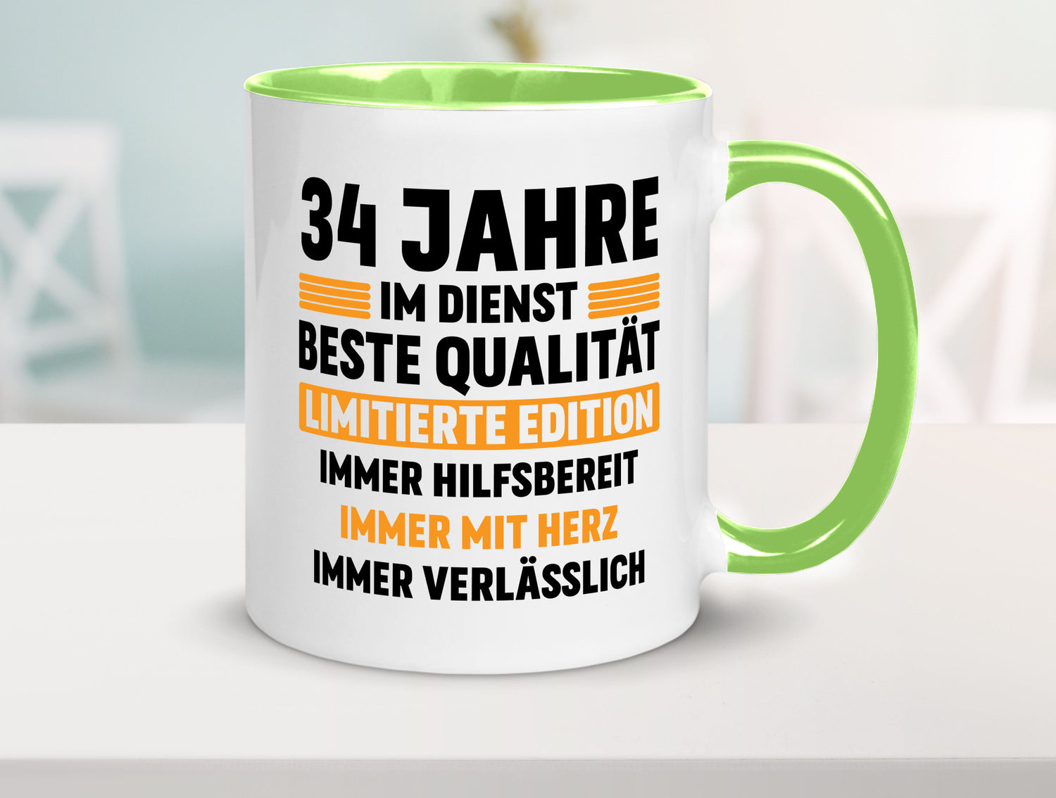 34 Jahre im Dienst | Jubiläum Arbeit v2 Humor Kollegen Büro Geschenkidee Tasse