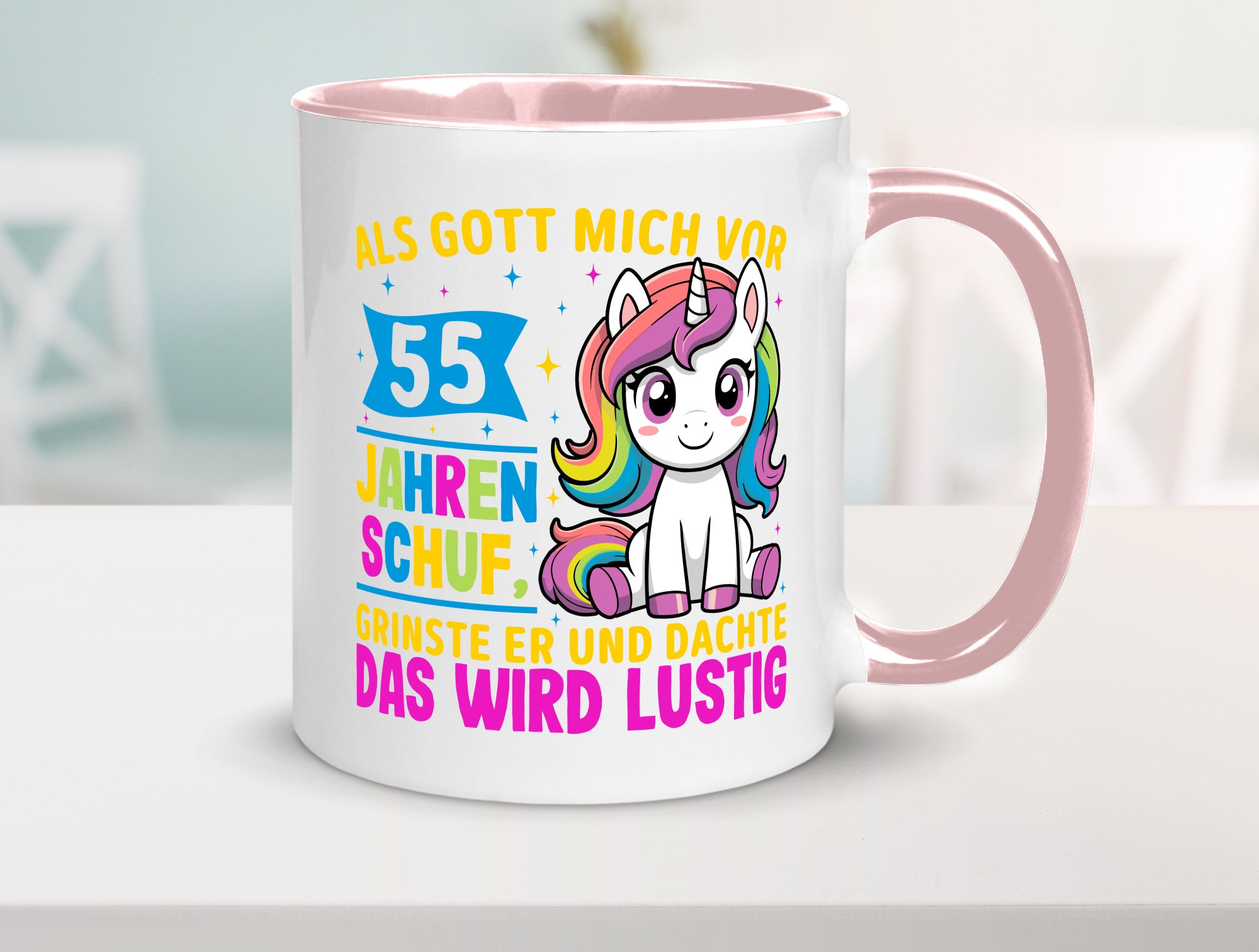 55. Geburtstag | Als Gott mich schuf 40 Jahre v2 lustiger Spruch Geschenk