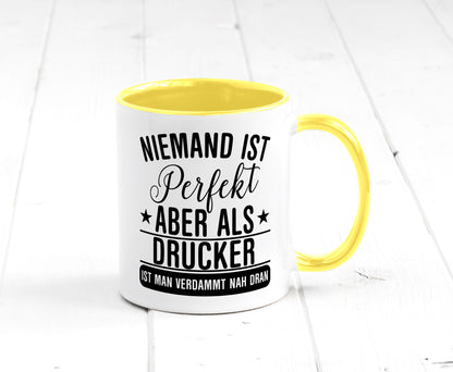 Verdammt nah dran: Drucker | Druckerei Print Medien lustig Humor Geschenkidee