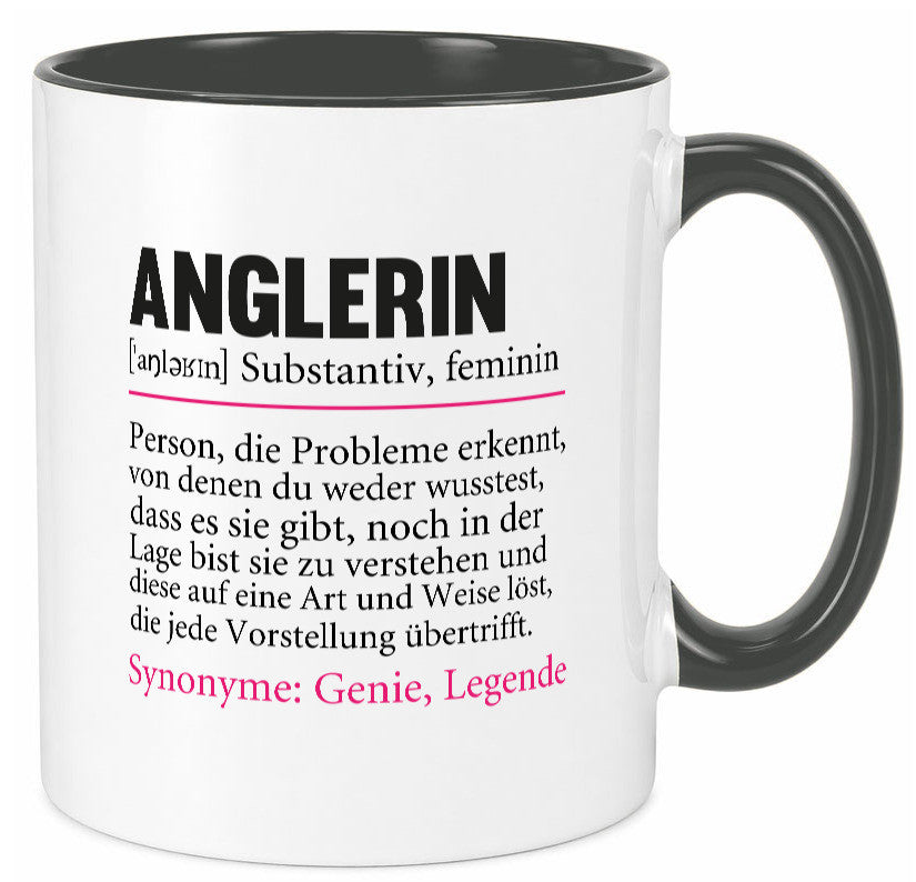 Anglerin | Spruch Angeln Fischerin Beruf Humor Arbeit Kollegen Büro