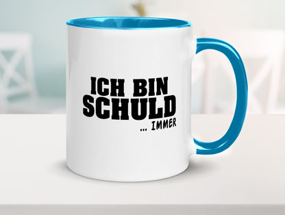 Ich bin Schuld | Schwarze Schaff lustig Humor Geschenkidee Geschenk Tasse