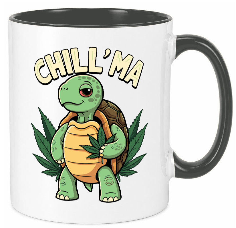 Chill ma | Cannabis Schildkröte v2 Geschenk Humor Geschenkidee lustiger Spruch Tasse