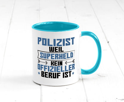Superheld Polizist | Polizei lustiger Spruch Geschenk Humor Geschenkidee Tasse