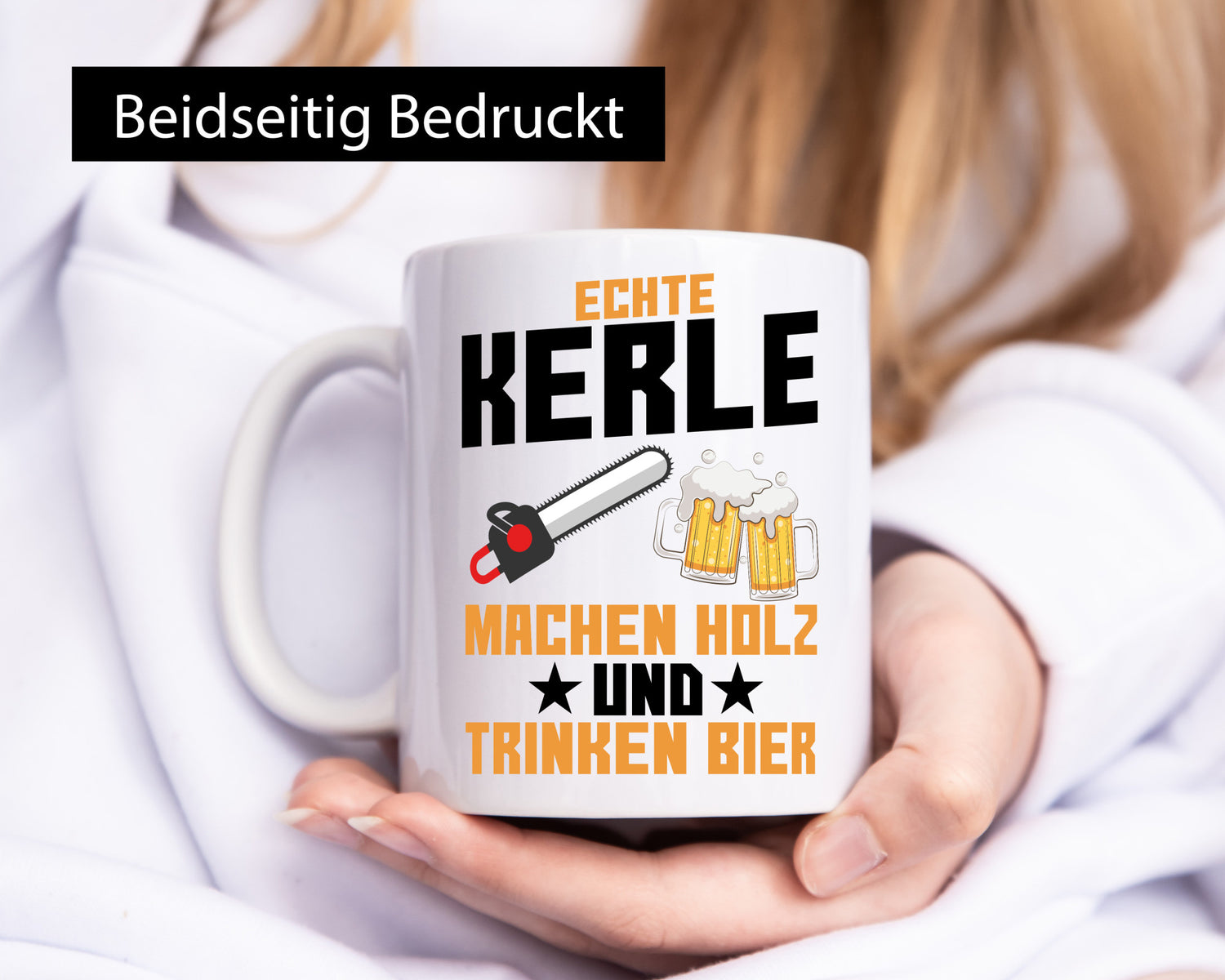 Holz machen und Bier trinken | Holzfäller Waldarbeiter lustiger Spruch Geschenk