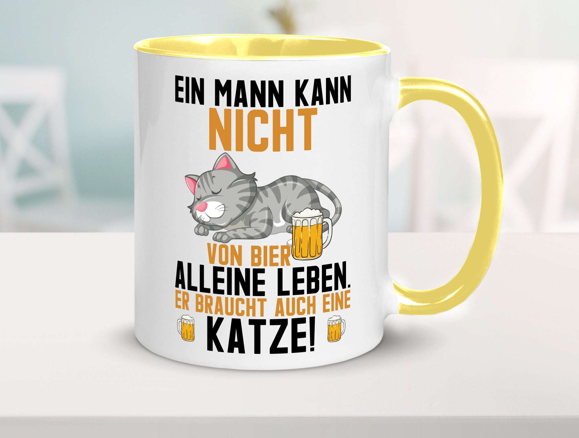 Von Bier leben | Mann braucht eine Katze Katzenliebhaber Geschenk Tierliebhaber
