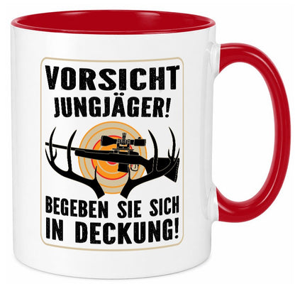 Votsicht Jungjäger | In Deckung Neuling beim Jagen lustig Humor Geschenkidee Tasse