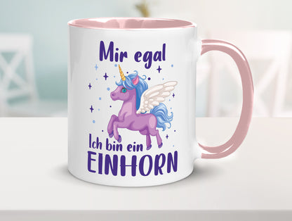 Mir egal, ich bin ein Einhorn | lustig Humor Geschenkidee Geschenk Tasse