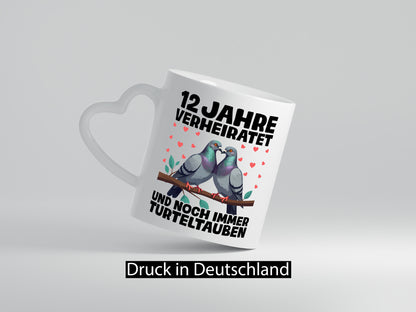 12 Jahre verheiratet | Turteltauben Ehe Ehepaar lustig Humor Geschenkidee