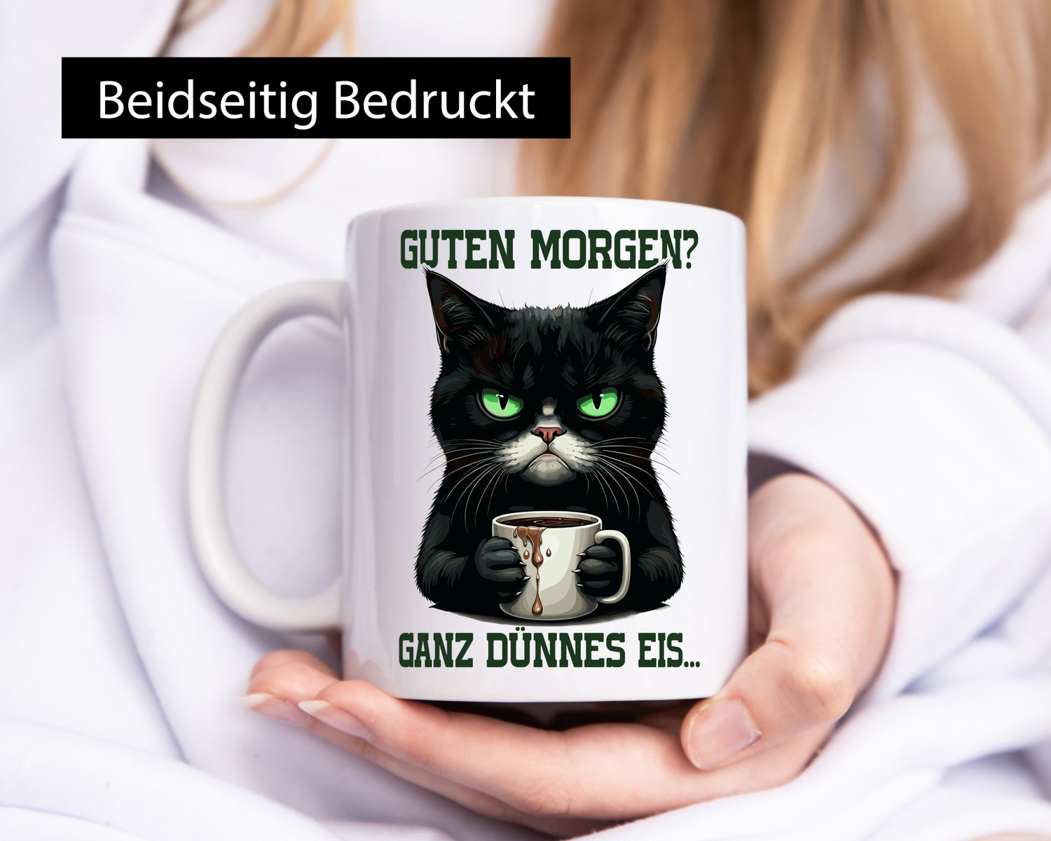 Guten Morgen ganz dünnes Eis | Böse Katze lustig Tierliebhaber Humor Geschenk