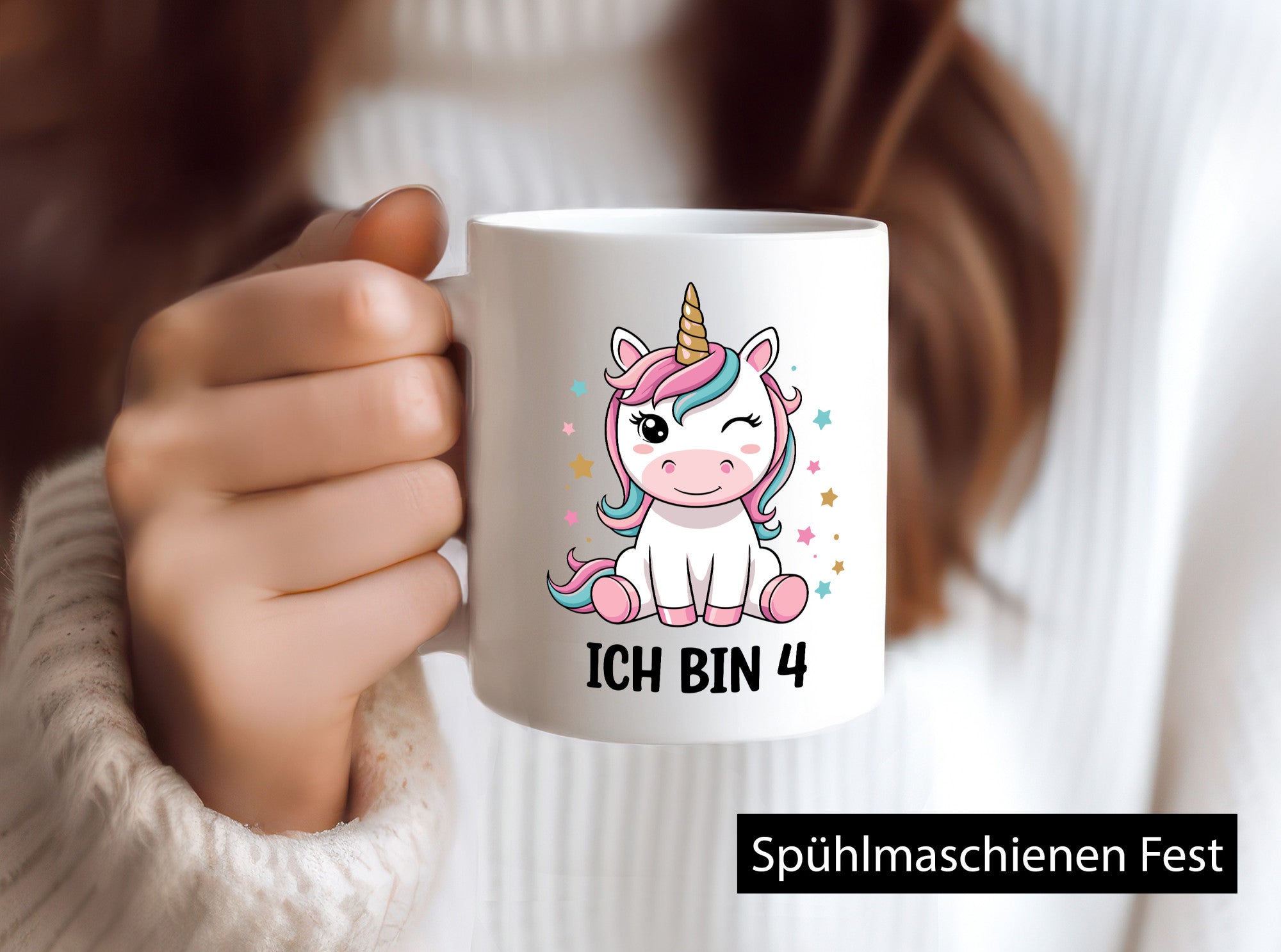4. Geburtstag | 4 Jahre Einhorn Mädchen lustig Geschenkidee Geschenk Tasse