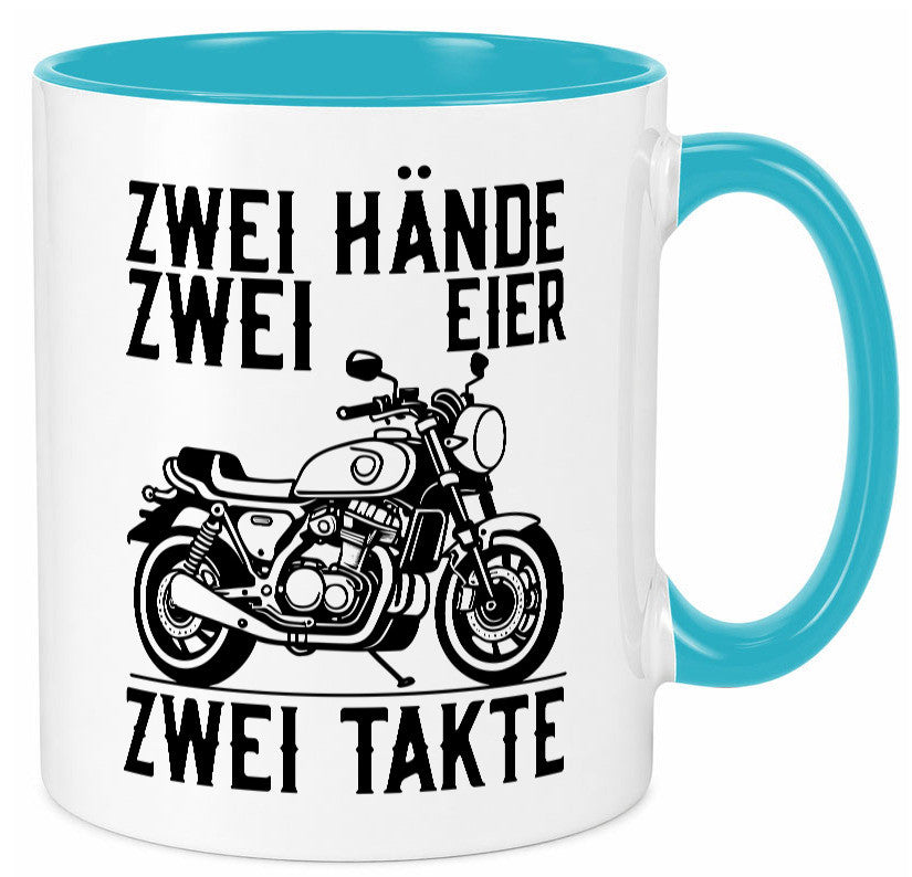 Zwei Hände | Zweitaktmotor Motorrad Moped Biker Geschenkidee Humor Tasse