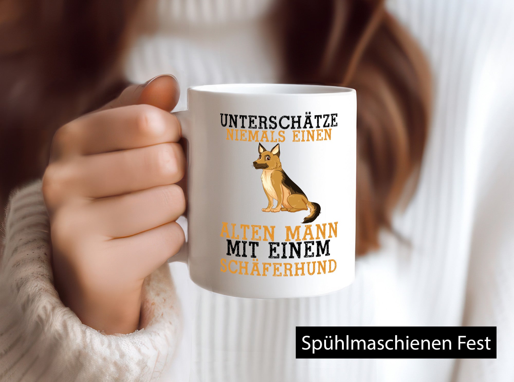Alter Mann mit Schäferhund | Hundeliebhaber Rentner Hund Geschenk Ruhestand