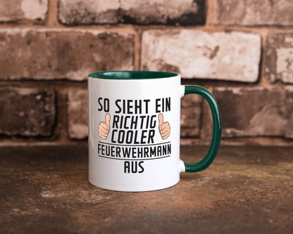 Richtig Cooler Feuerwehrmann | Feuerwehr Geschenkidee Humor Tasse