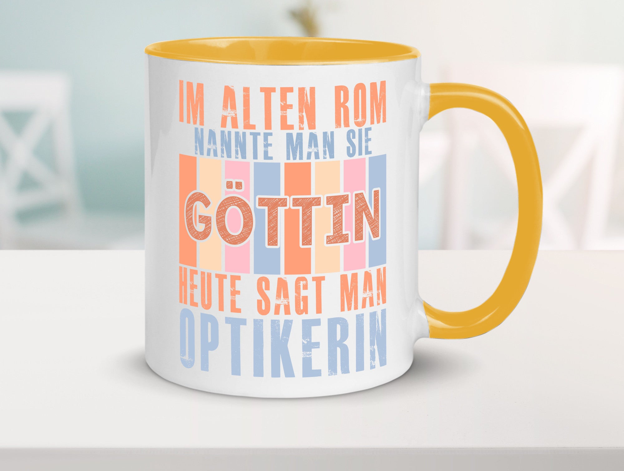 Heute sagt man: Optikerin | Augenoptik lustig Humor Geschenkidee Geschenk Tasse