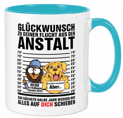 Glückwunsch zu deiner Flucht | Abschiedgeschenk v3 Geschenk Humor Geschenkidee