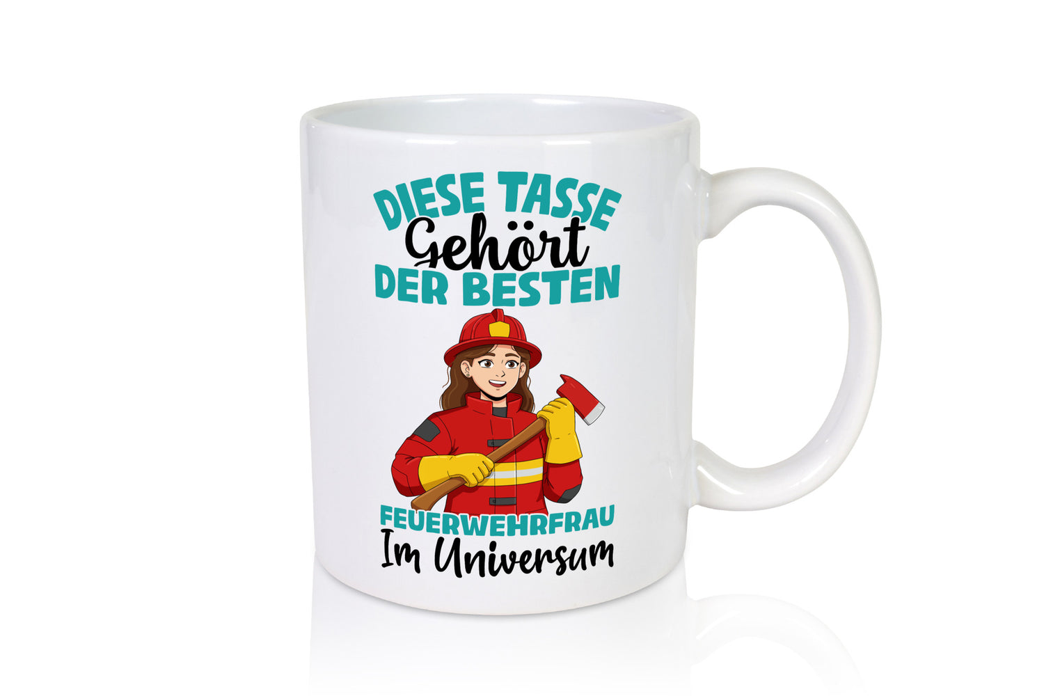 Im Universum: Feuerwehrfrau | Feuerwehr lustig Humor Geschenkidee Geschenk Tasse