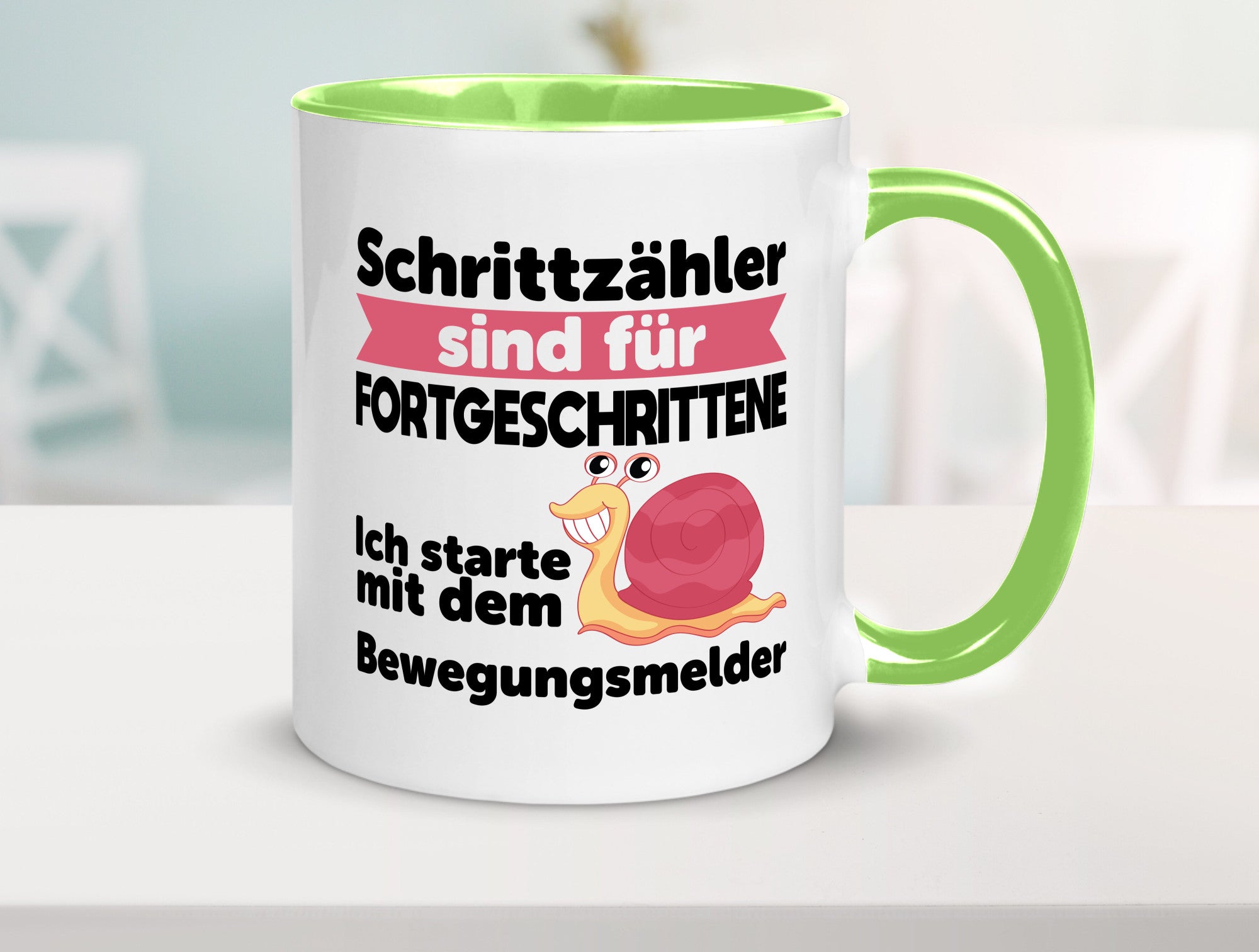 Schrittzähler Fortgeschrittene, Bewegungsmelder | Schnecke Geschenk Humor