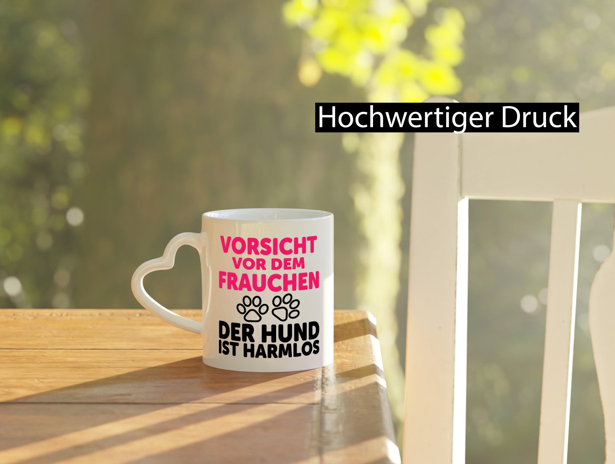 Vorsicht vor dem Frauchen der Hund ist Harmlos | Geschenk Tierliebhaber Humor