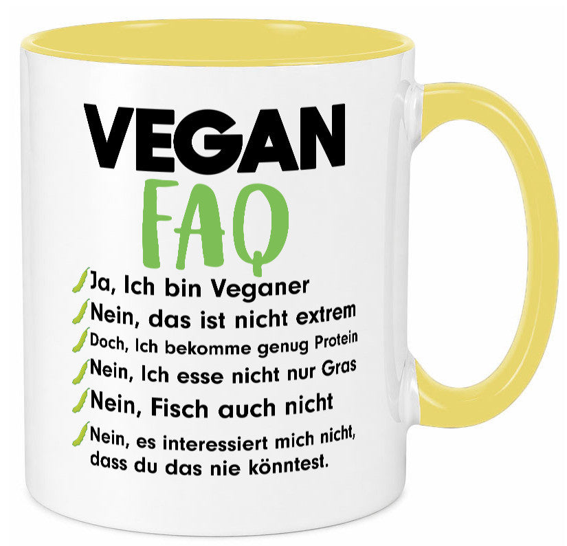 Vegan FAQ | Veganer Lifestyle Ich liebe Humor Geschenkidee Tasse