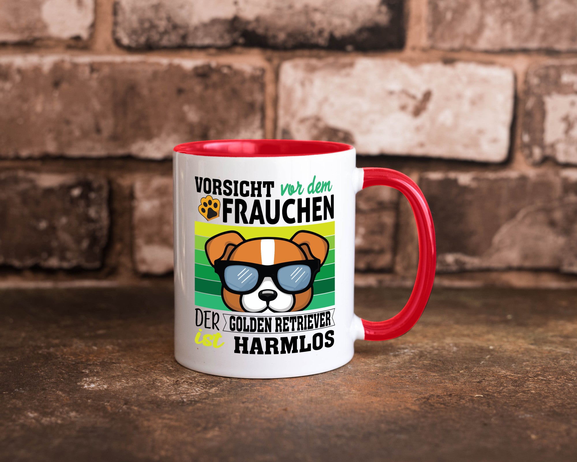 Vorsicht vor dem Frauchen Golden Retriever ist Harmlos lustiger Spruch Geschenk