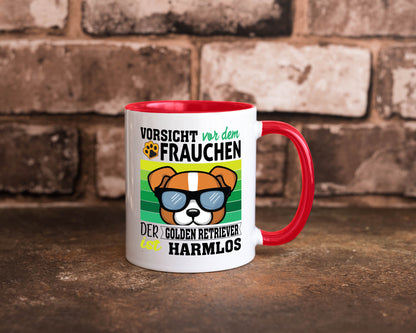 Vorsicht vor dem Frauchen Golden Retriever ist Harmlos lustiger Spruch Geschenk