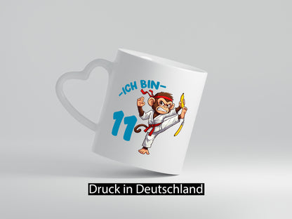 Ich bin 11 | 11. Geburtstag Karate Kampfsport Affe Geschenkidee Humor Tasse