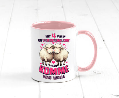 4 Jahre Verheiratet | ein Team Ehepaar v2 Humor Geschenkidee Tasse